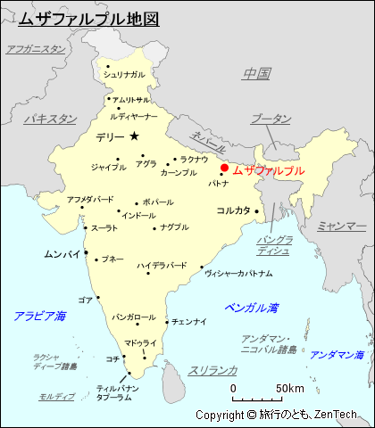 ムザッファルプル地図