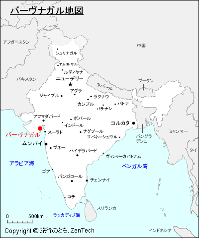 バーヴナガル地図