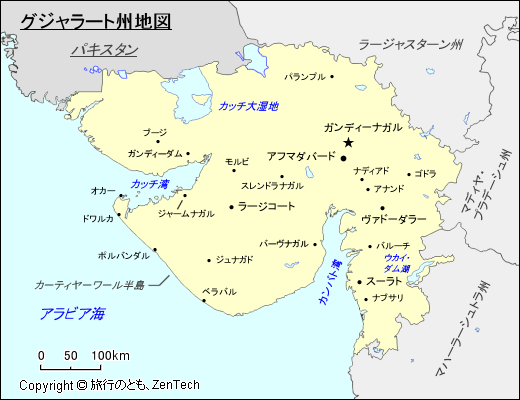 グジャラート州地図