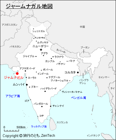 ジャームナガル地図