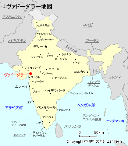 ヴァドーダラー地図