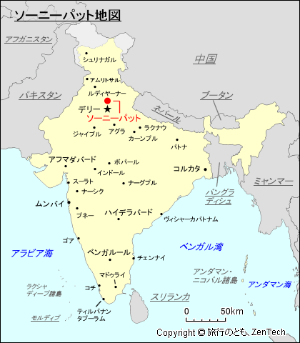 ソーニーパット地図