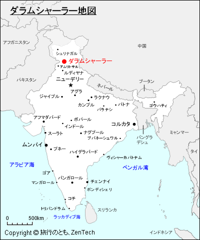 ダラムシャーラー地図