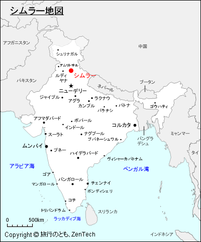 インドにおけるシムラー地図