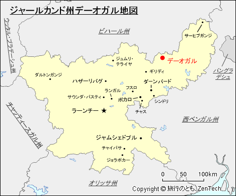 ジャールカンド州デーオガル地図