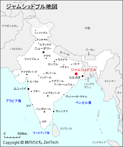 インド ジャムシェドプル地図 旅行のとも Zentech