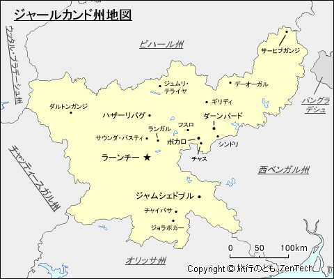 ジャールカンド州地図