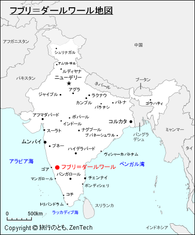 インドにおけるフブリ＝ダールワール地図