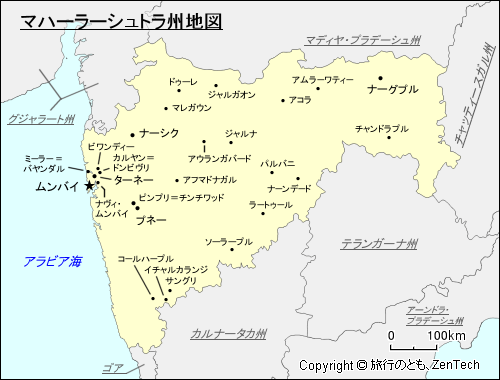 マハーラーシュトラ州地図