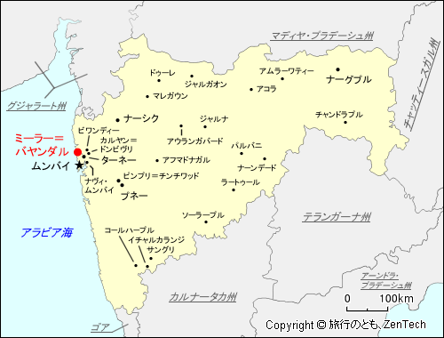 マハーラーシュトラ州ミーラー＝バヤンダル地図