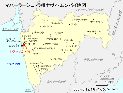 マハーラーシュトラ州ナヴィ・ムンバイ地図