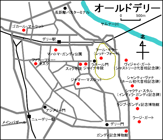 オールドデリー地図 オールドデリー地図