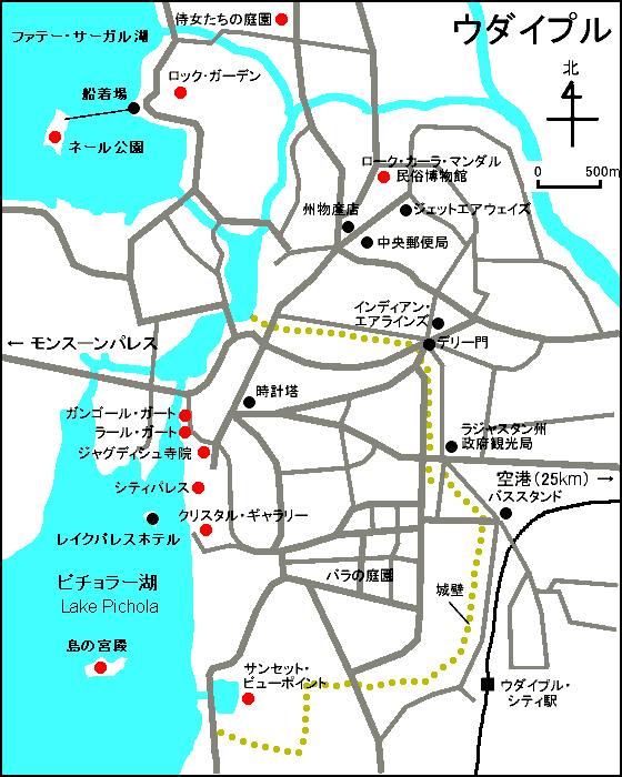 ウダイプール地図 ウダイプール地図
