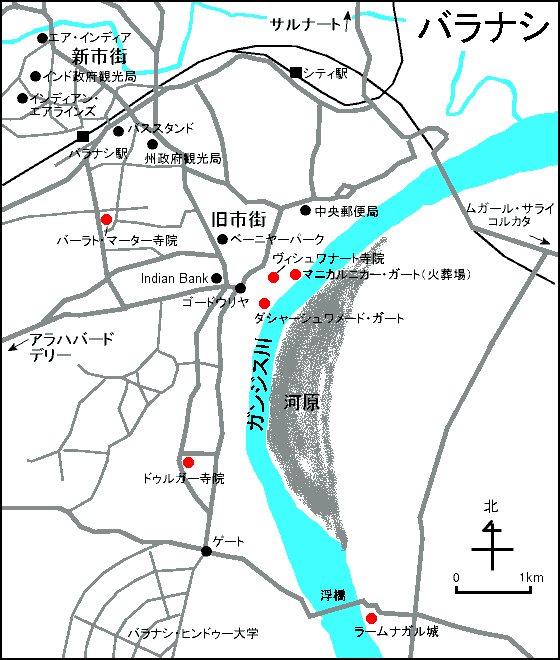 バラナシ地図