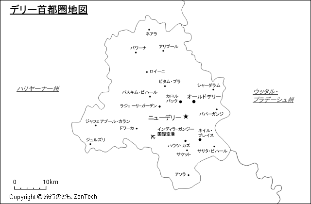 デリー首都圏地図