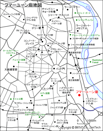 フマーユーン廟地図
