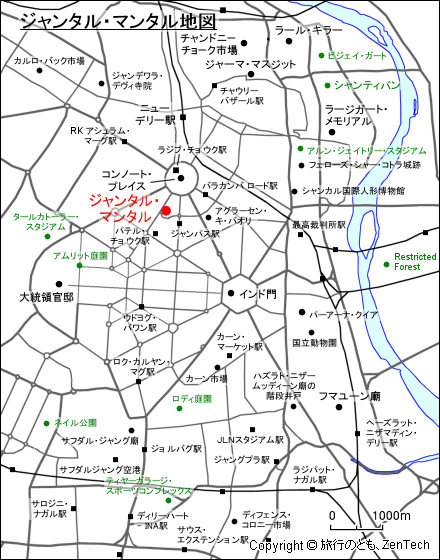 ニューデリー ジャンタル・マンタル地図