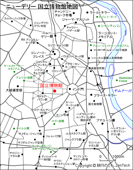ニューデリー 国立博物館地図