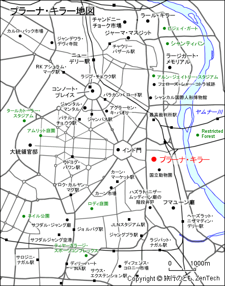 ニューデリー プラーナ・キラー地図
