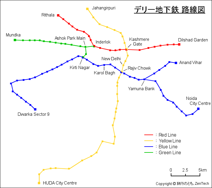 デリー地下鉄地図 デリー地下鉄地図