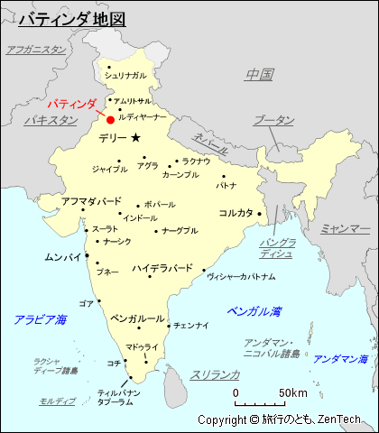 バティンダ地図