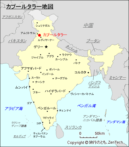 カプールタラー地図