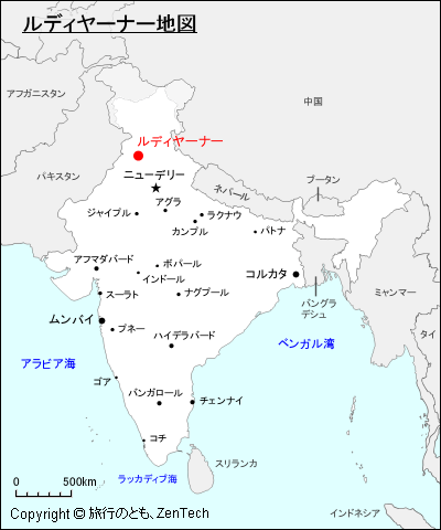 ルディヤーナー地図