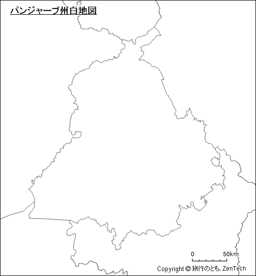 パンジャーブ州白地図