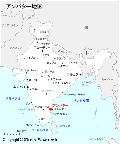 インドにおけるアンバター地図