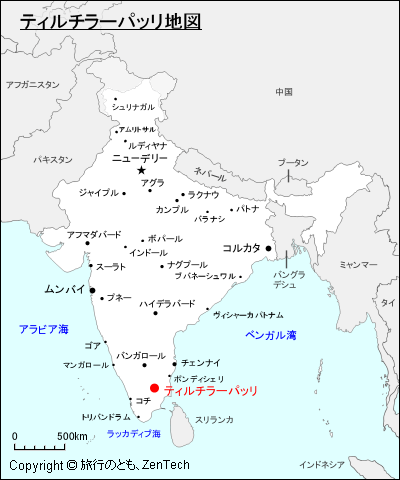 ティルチラーパッリ地図