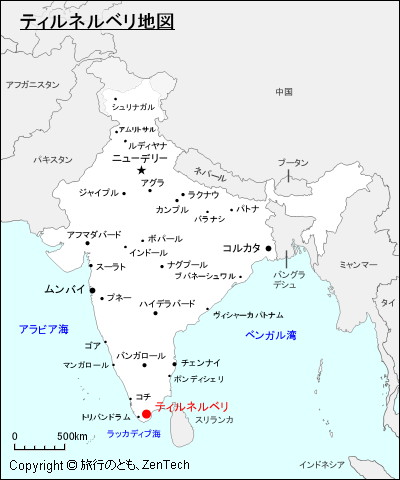 ティルネルヴェーリ地図