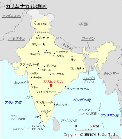カリムナガル地図