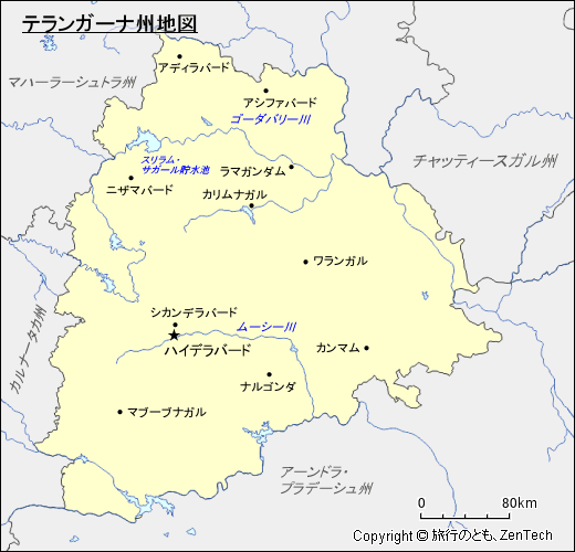テランガーナ州地図