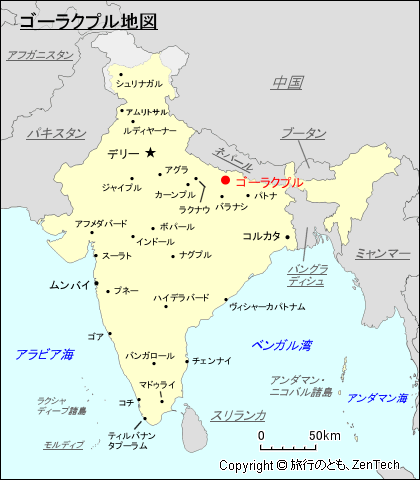 ゴーラクプル地図