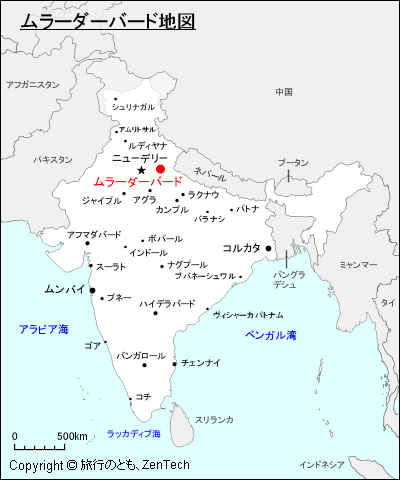 ムラーダーバード地図