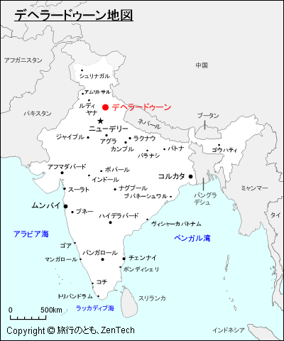 デヘラードゥーン地図