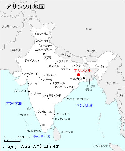 アサンソル地図