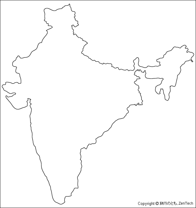 インド白地図 旅行のとも Zentech