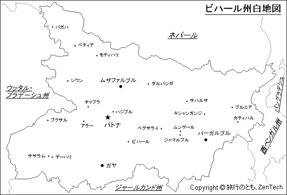 ビハール州地図