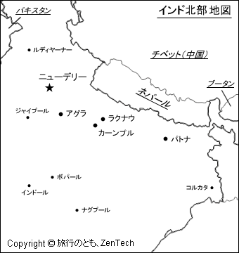 インド北部 地図