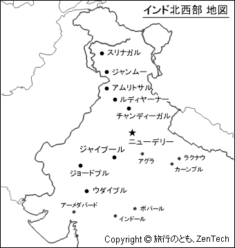 インド北西部 地図