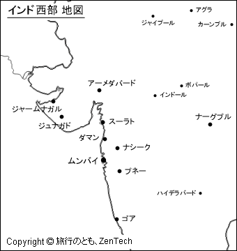 インド西部 地図