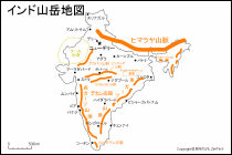 インド山岳地図