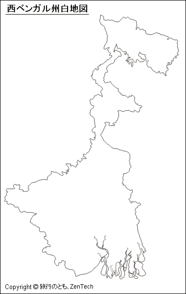 西ベンガル州白地図