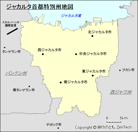 ジャカルタ首都特別州地図