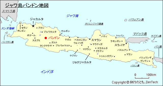 ジャワ島バンドン地図