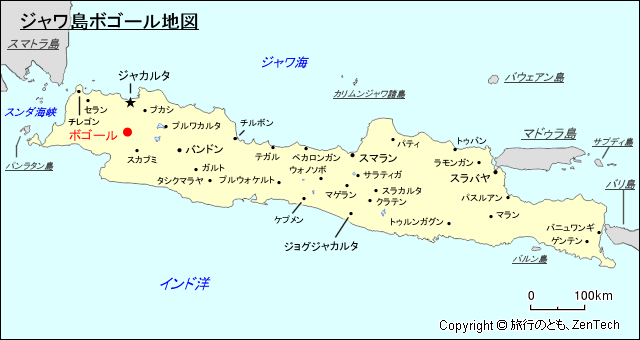 ジャワ島ボゴール地図