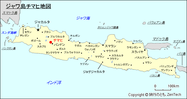 ジャワ島チマヒ地図