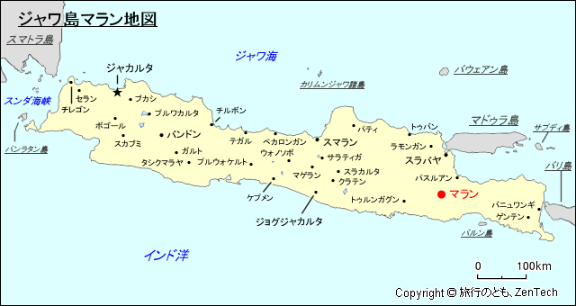 ジャワ島マラン地図