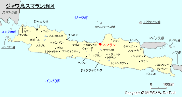 ジャワ島スマラン地図